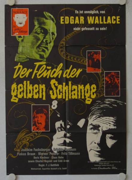 Der Fluch der gelben Schlange originales deutsches Filmplakat